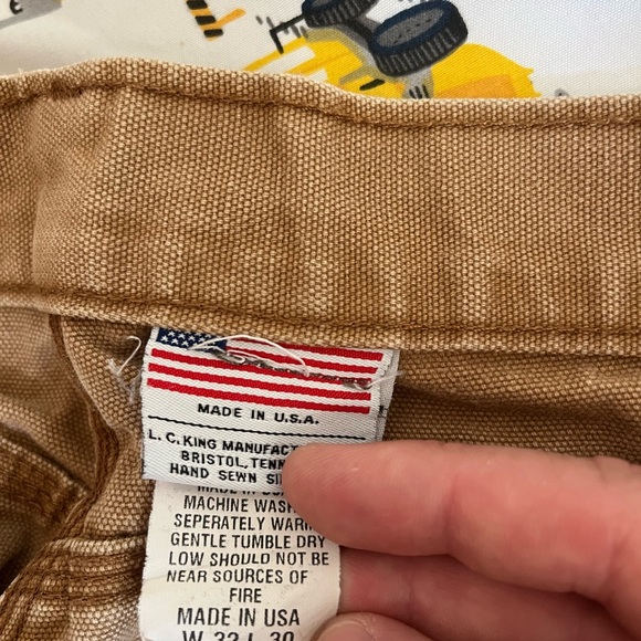L.C. King Pointer Brand Brown Duck Canvas (100% Cotton) work pants - Picture 7 of 7